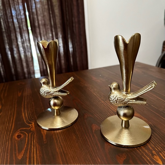 SET OF TWO Anthropologie Marizia Sparrow Candle Holder - Picture 7 of 13